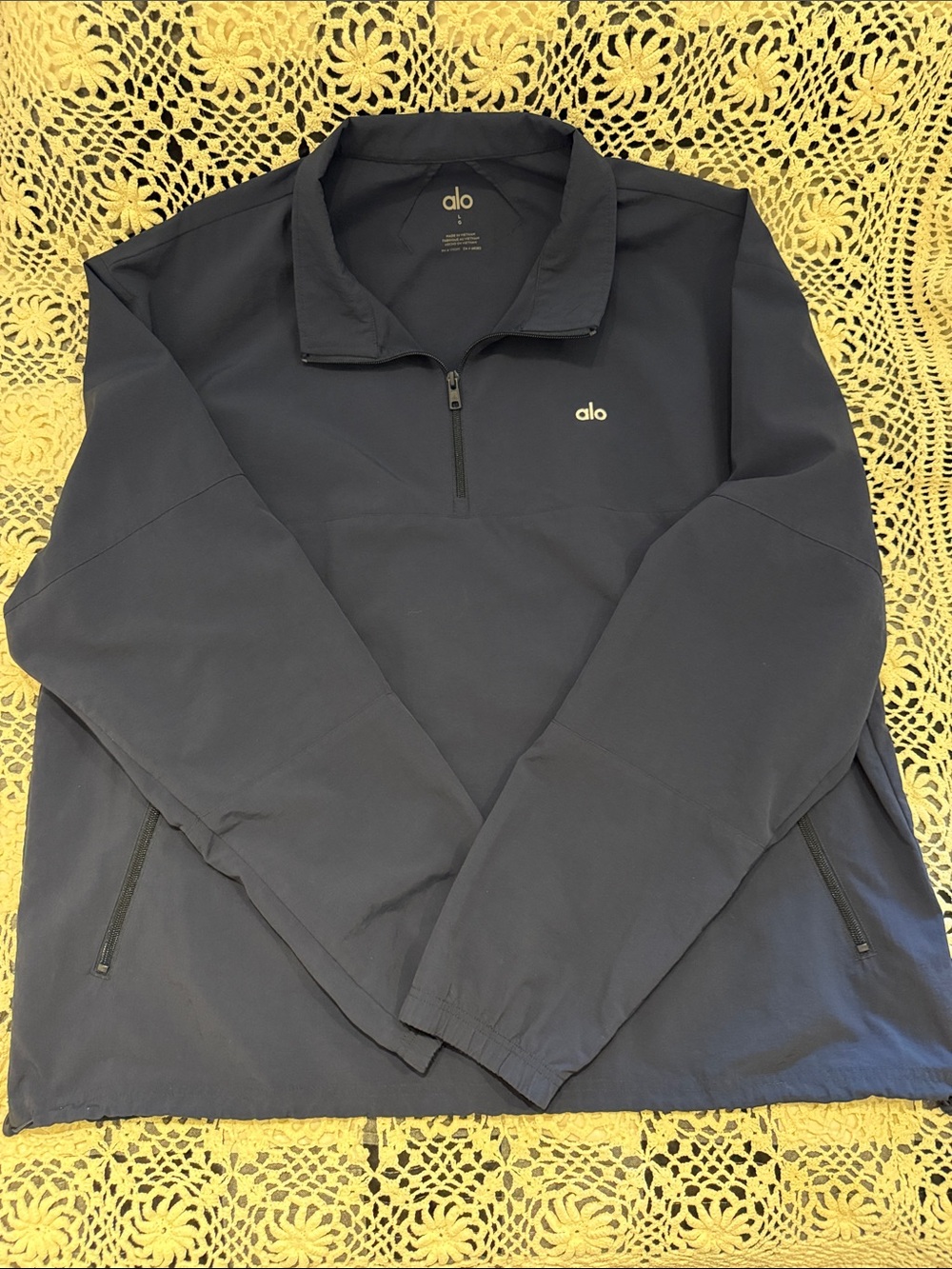 ALO Yoga Navy Quarter-Zip Lightweight Pullover Jacket